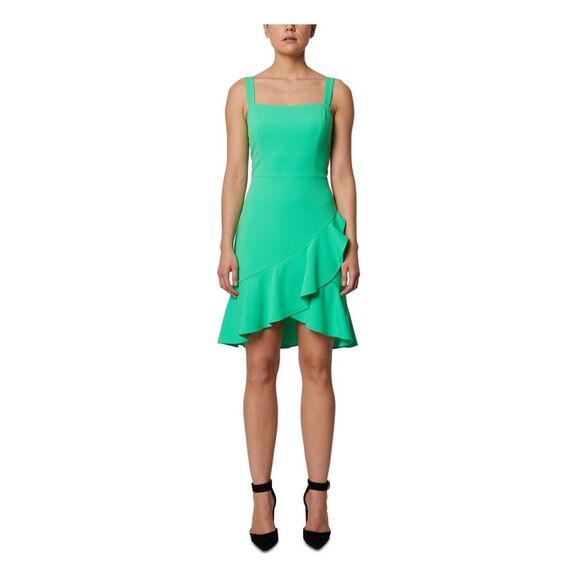 SAGE COLLECTIVE Womens Green Sleeveless Above The Knee Fit + Flare Dress 10 - Picture 1 of 2